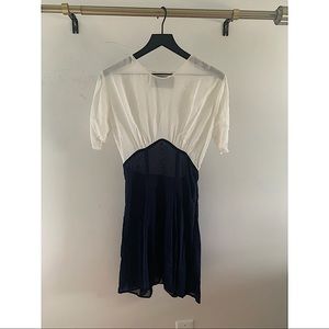 White and blue dress